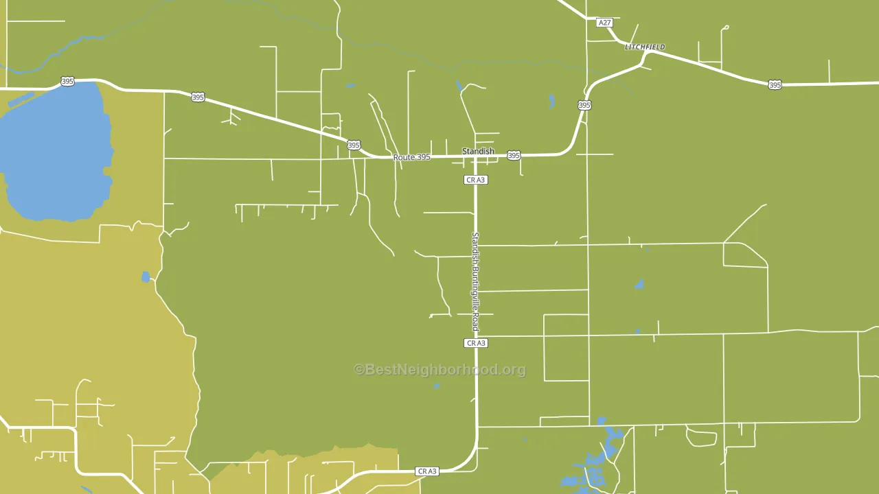 Standish, CA block-group voter-turnout map