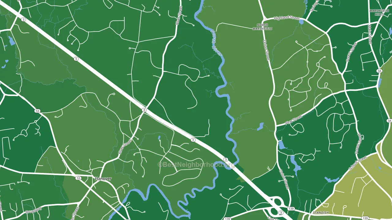 Standish, MA block-group voter-turnout map