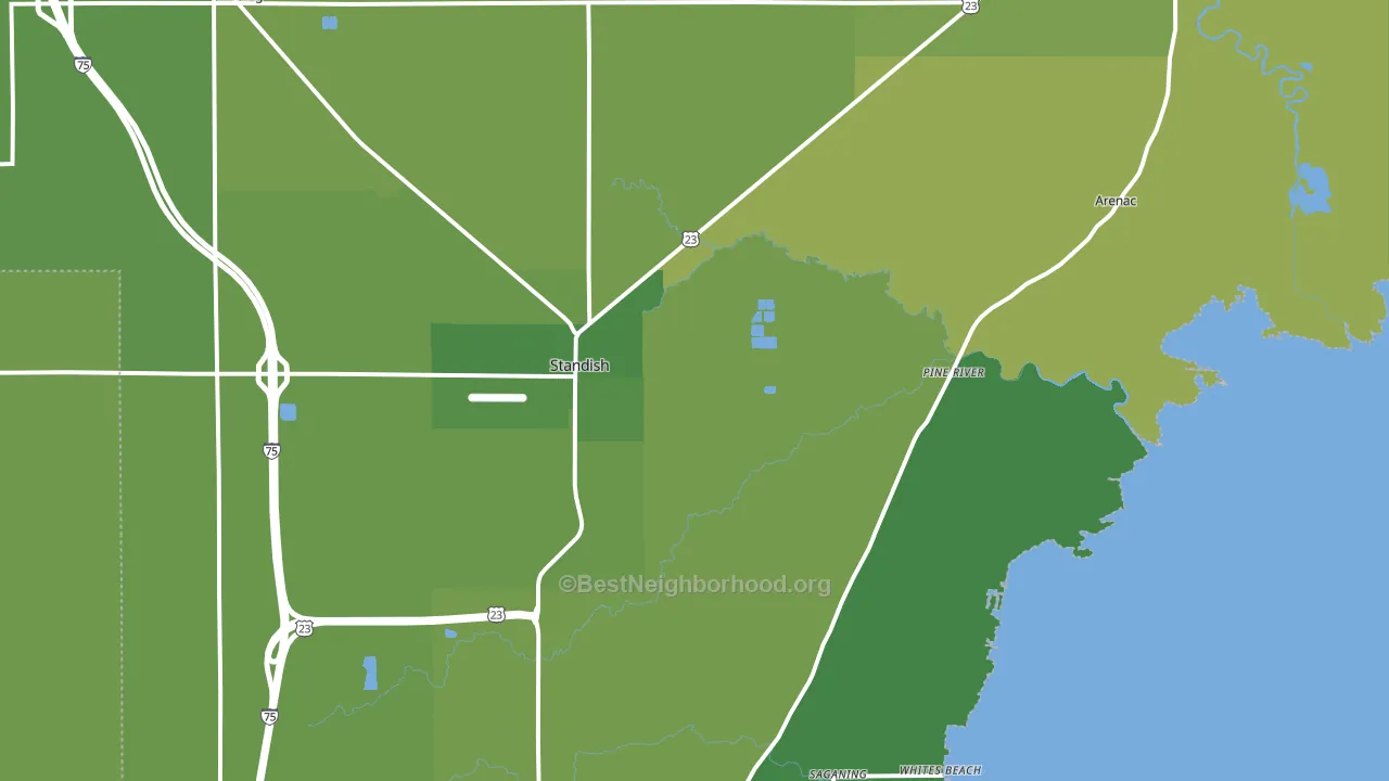 Standish, MI block-group voter-turnout map
