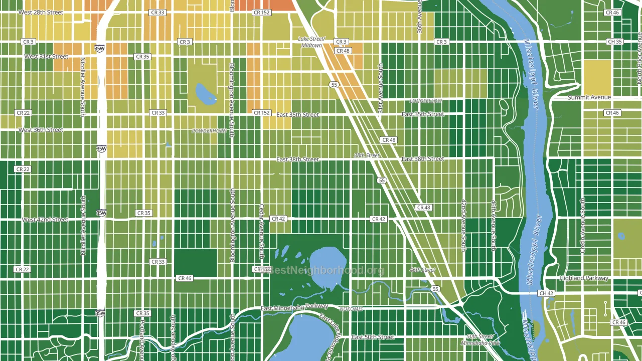 Standish, Minneapolis, MN block-group voter-turnout map