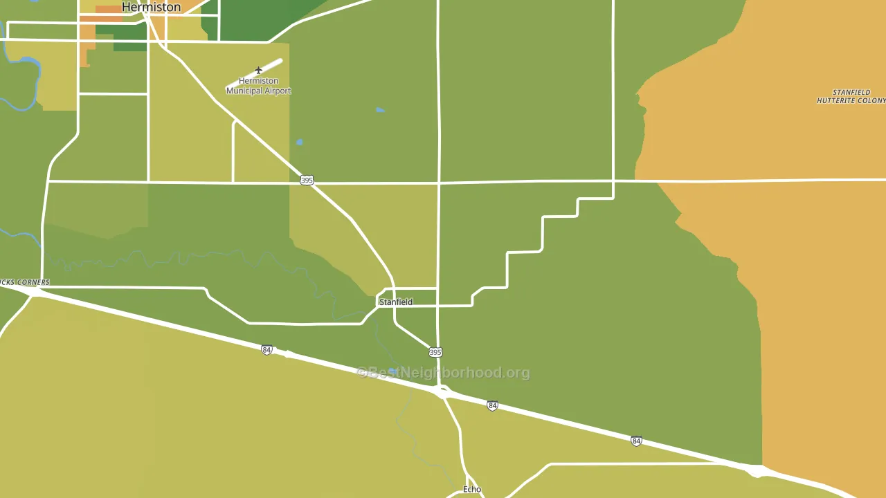 Stanfield, OR block-group voter-turnout map