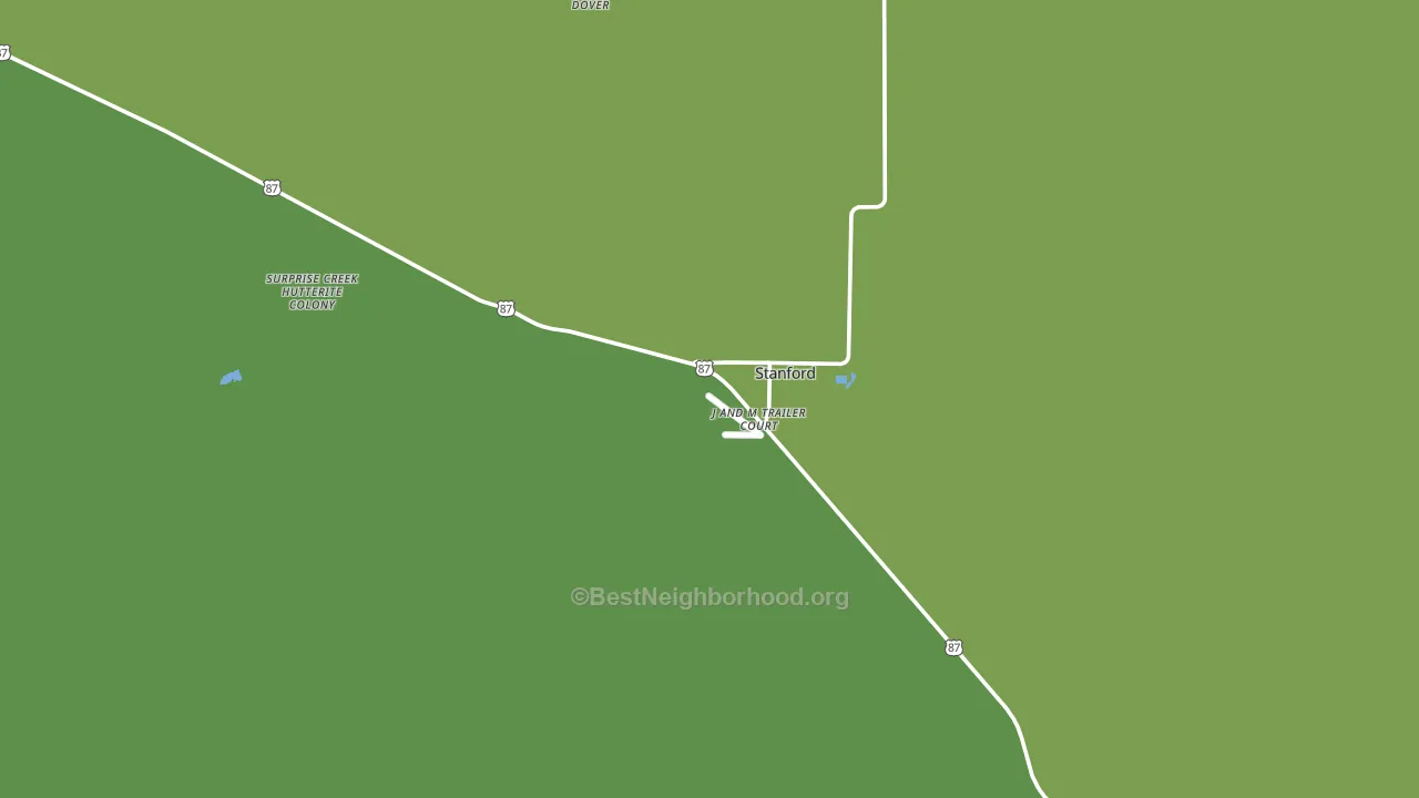 Stanford, MT block-group voter-turnout map