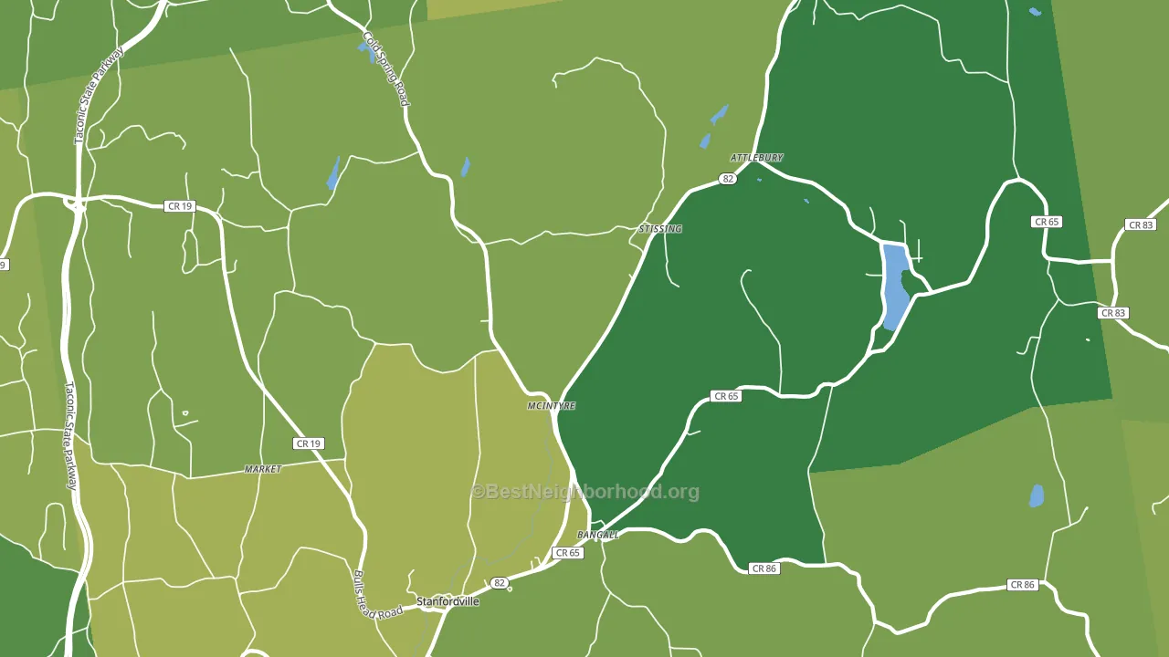 Stanfordville, NY block-group voter-turnout map