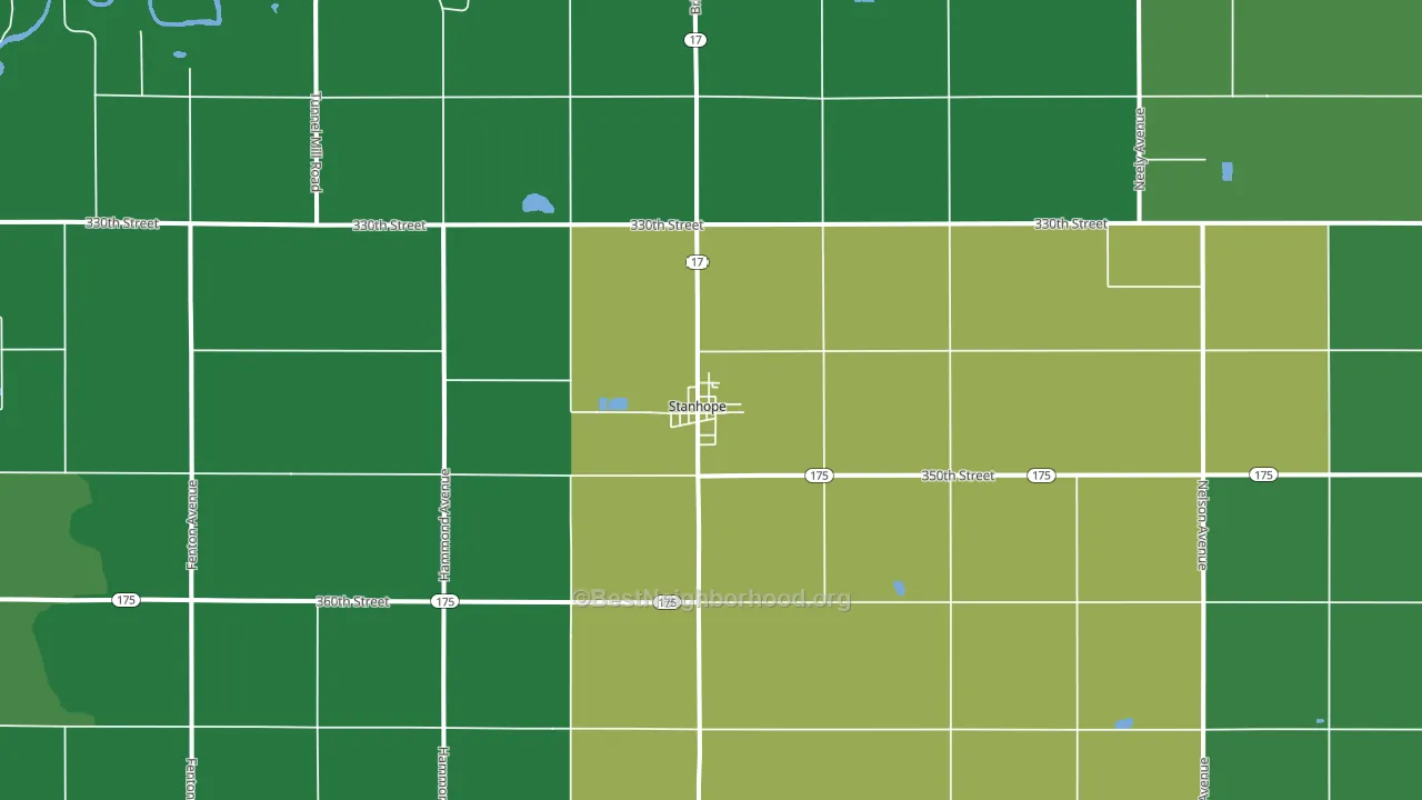 Stanhope, IA block-group voter-turnout map