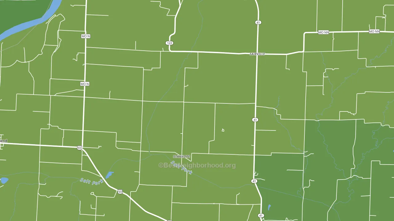 Stanhope, MO block-group voter-turnout map
