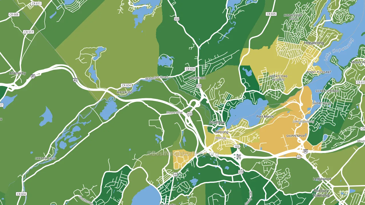 Stanhope, NJ block-group voter-turnout map