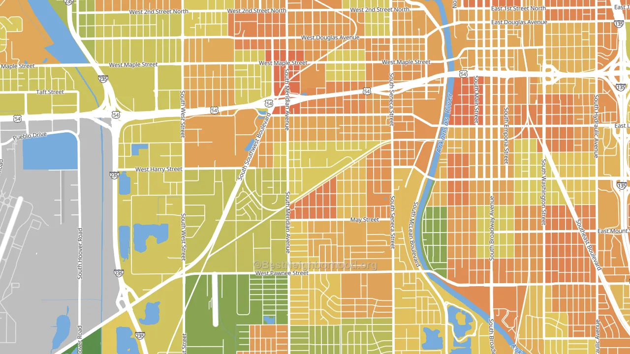Stanley-Aley, Wichita, KS block-group voter-turnout map