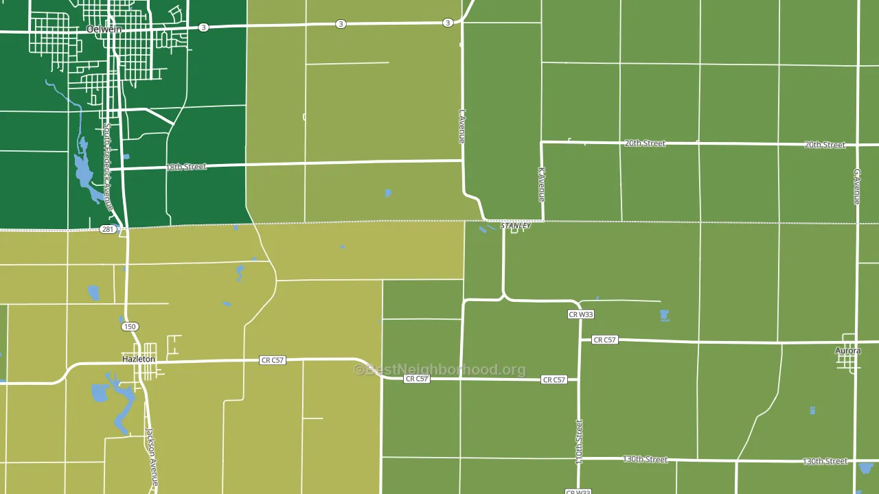 Stanley, IA block-group voter-turnout map