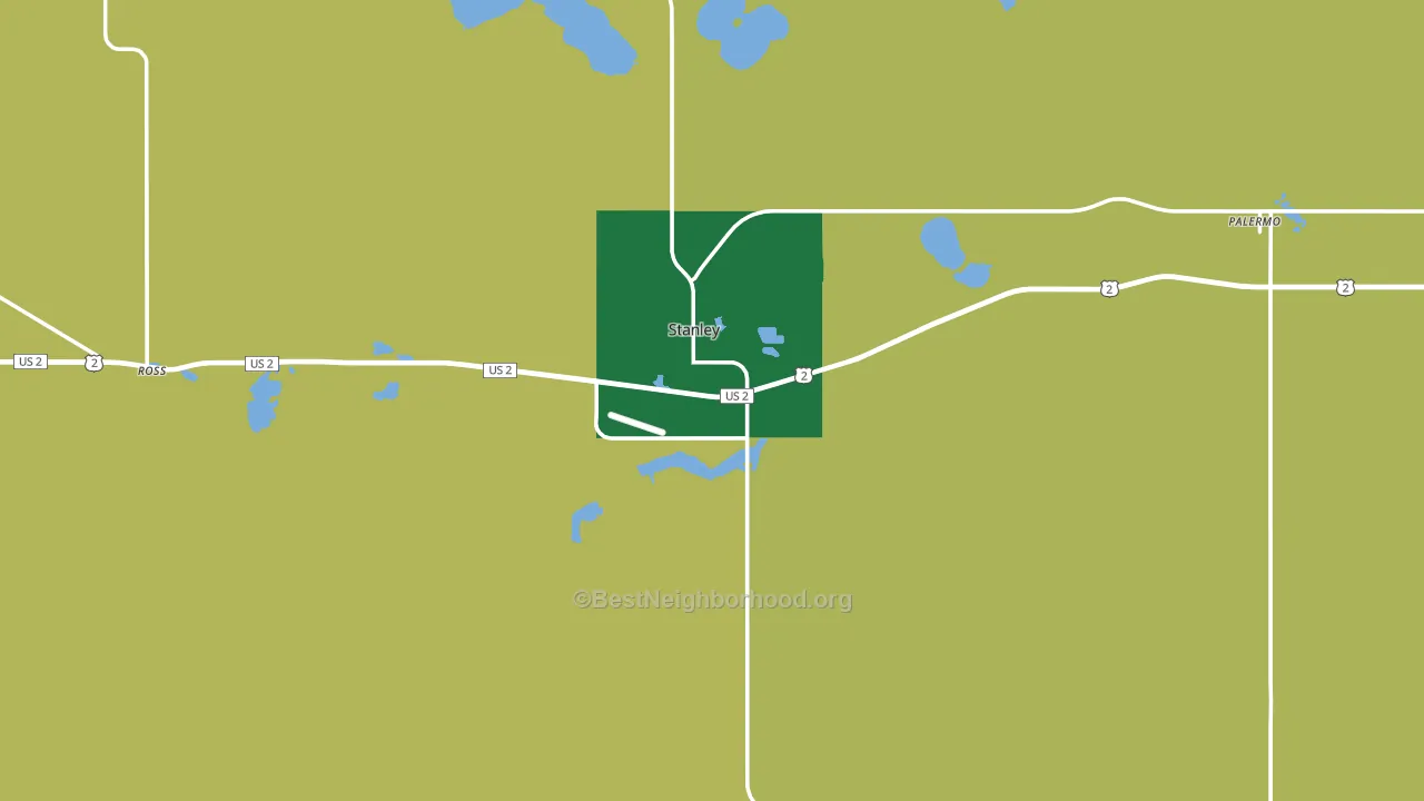 Stanley, ND block-group voter-turnout map
