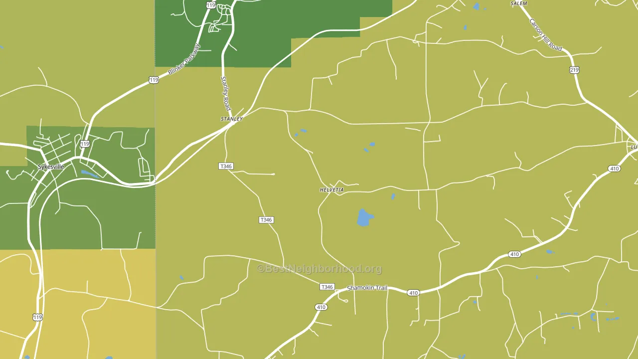 Stanley, PA block-group voter-turnout map