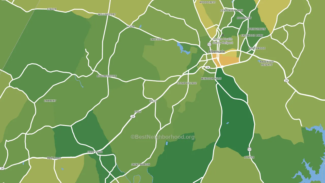 Stanly County, NC block-group voter-turnout map