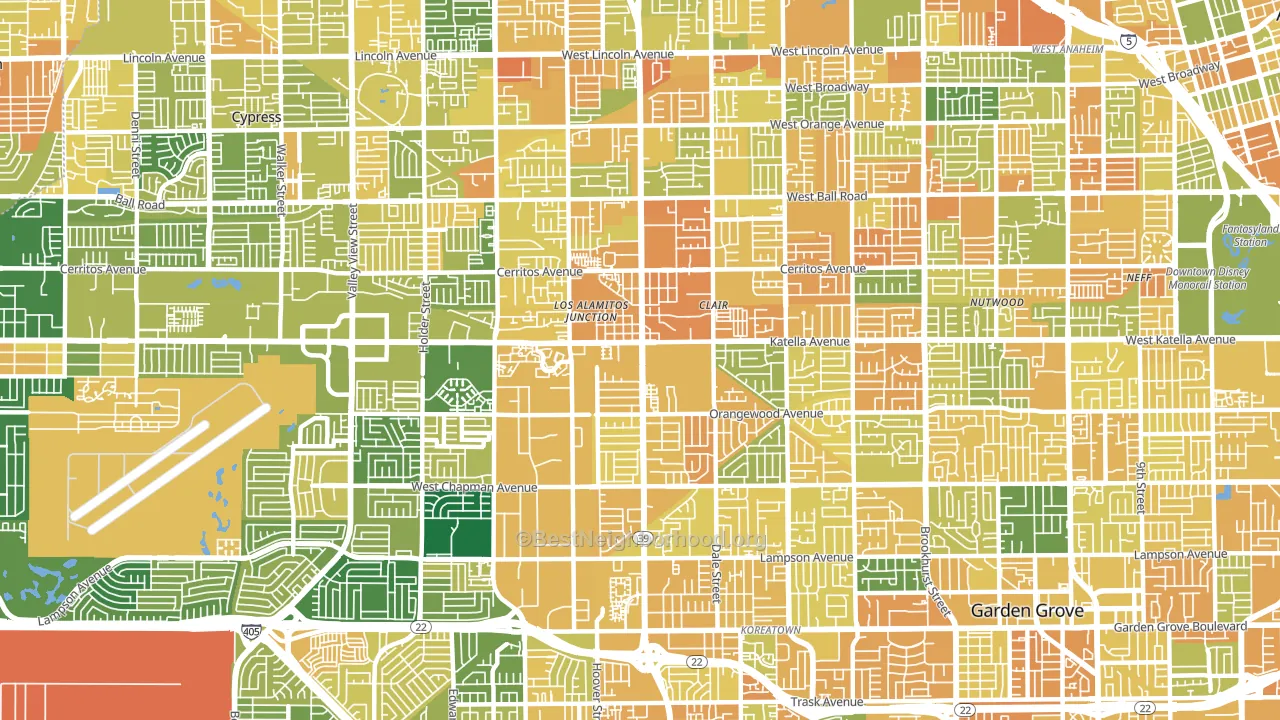 Stanton, CA block-group voter-turnout map