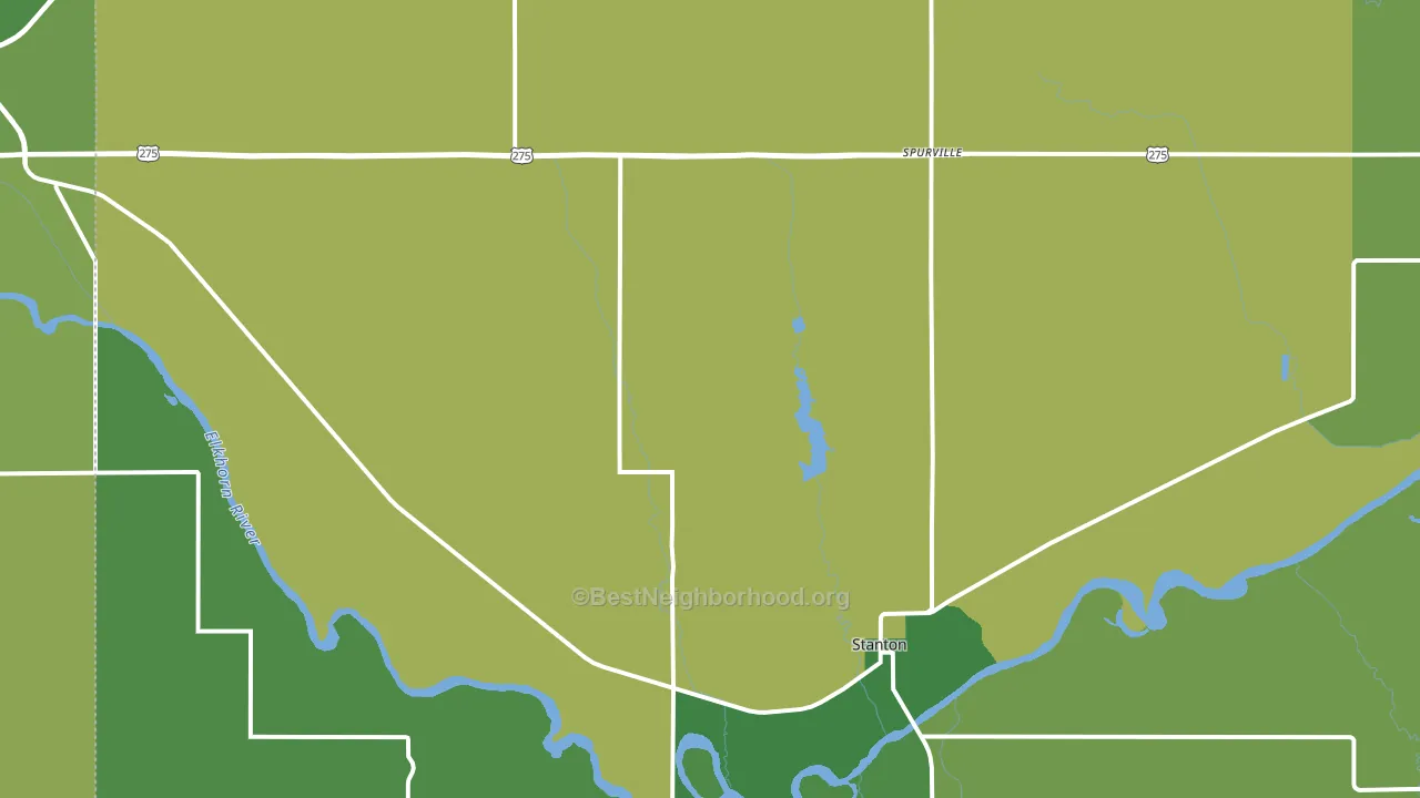 Stanton County, NE block-group voter-turnout map