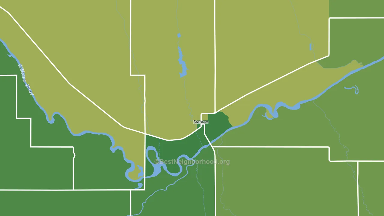 Stanton, NE block-group voter-turnout map