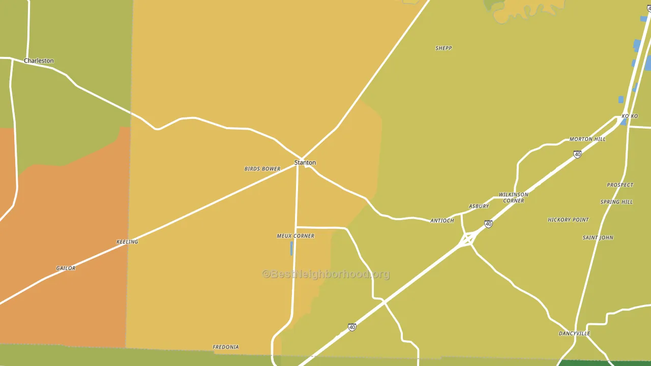 Stanton, TN block-group voter-turnout map