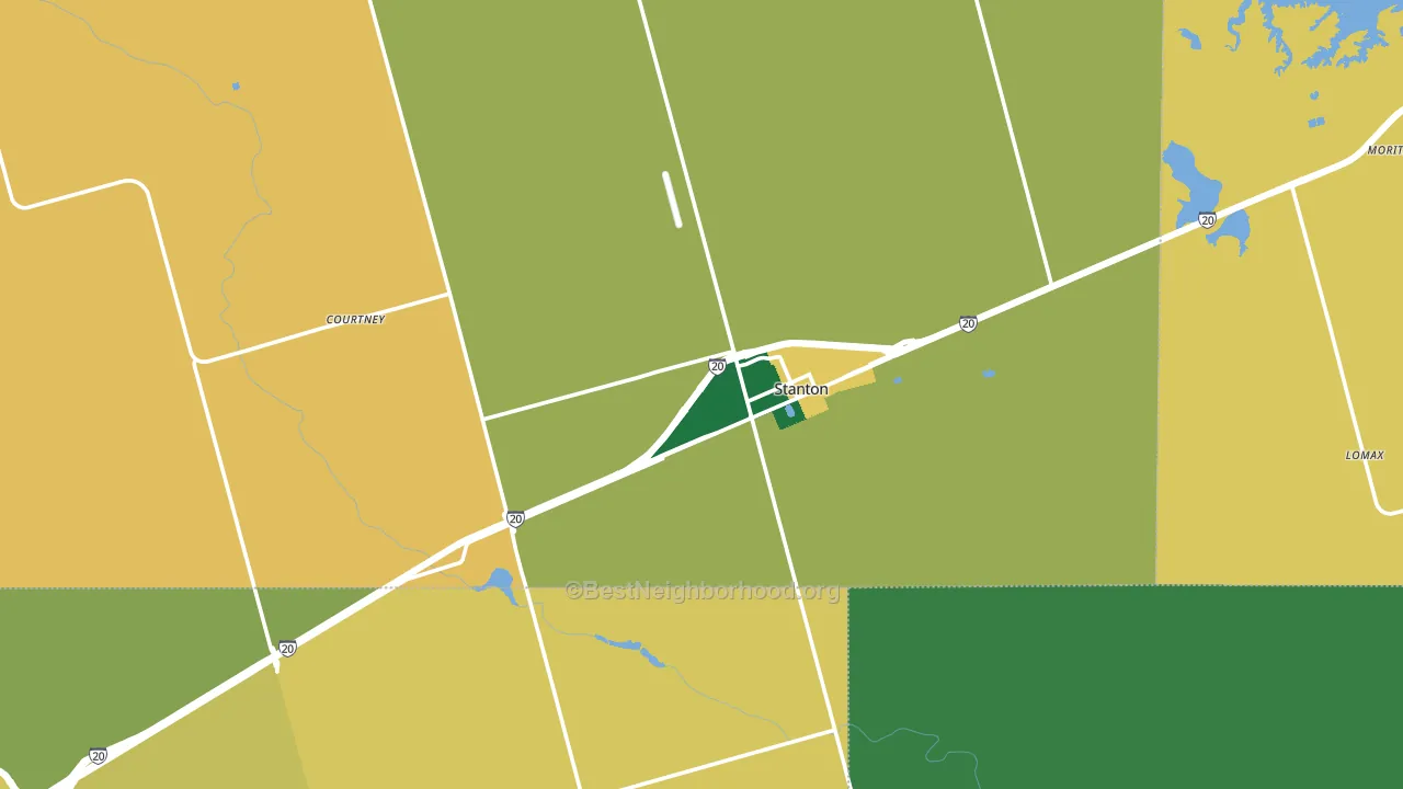 Stanton, TX block-group voter-turnout map