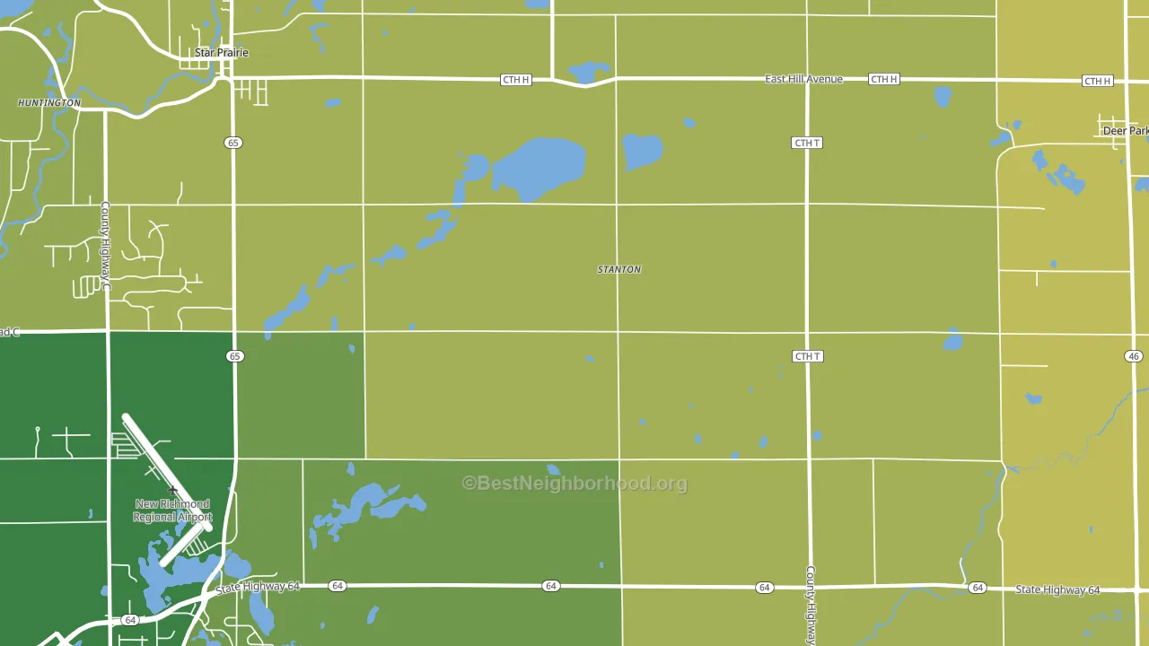 Stanton, WI block-group voter-turnout map