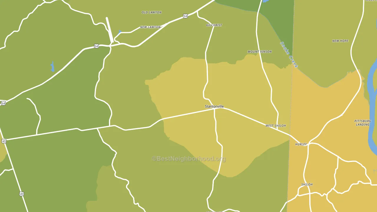 Stantonville, TN block-group voter-turnout map
