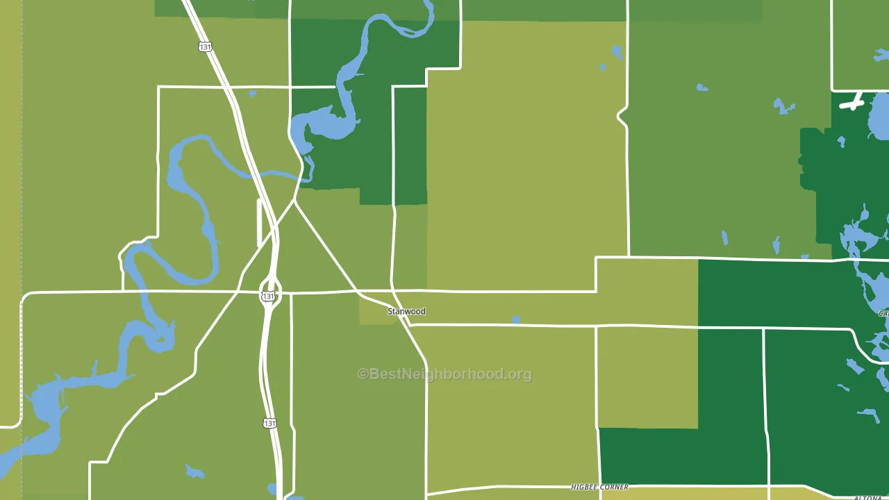 Stanwood, MI block-group voter-turnout map