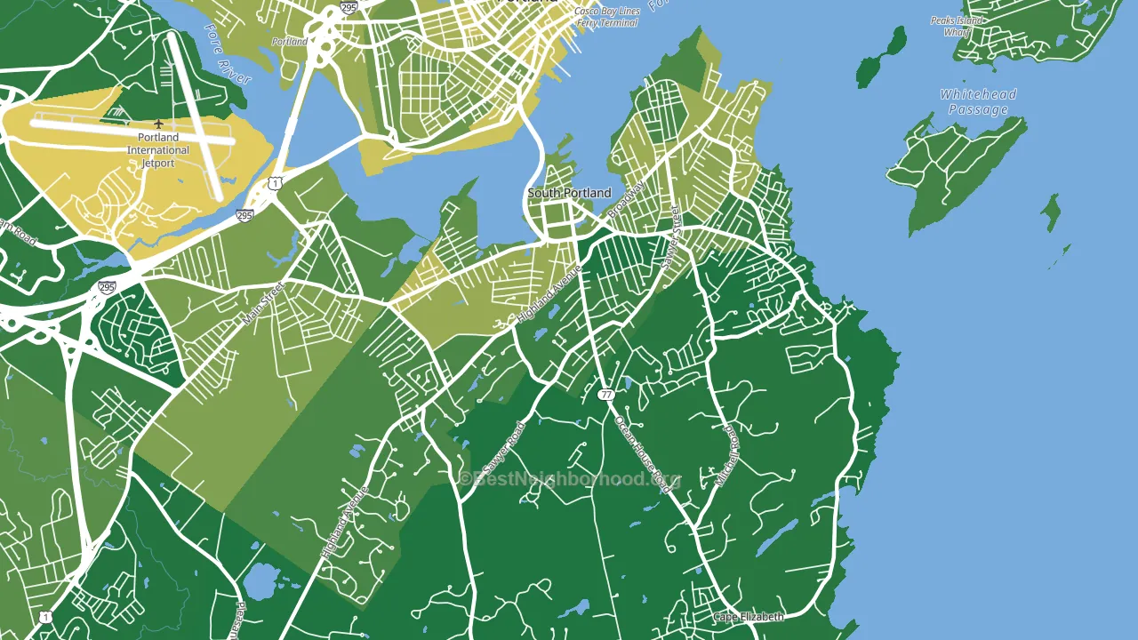 Stanwood Park, South Portland, ME block-group voter-turnout map