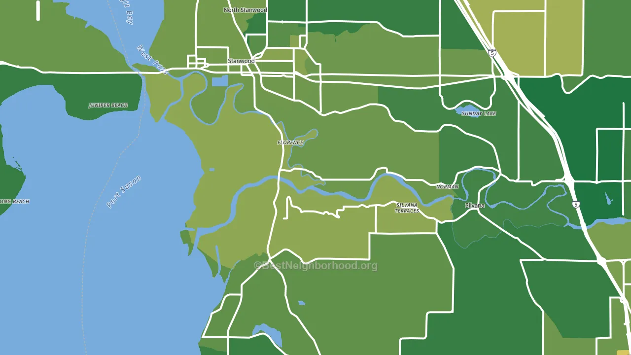 Stanwood, WA block-group voter-turnout map