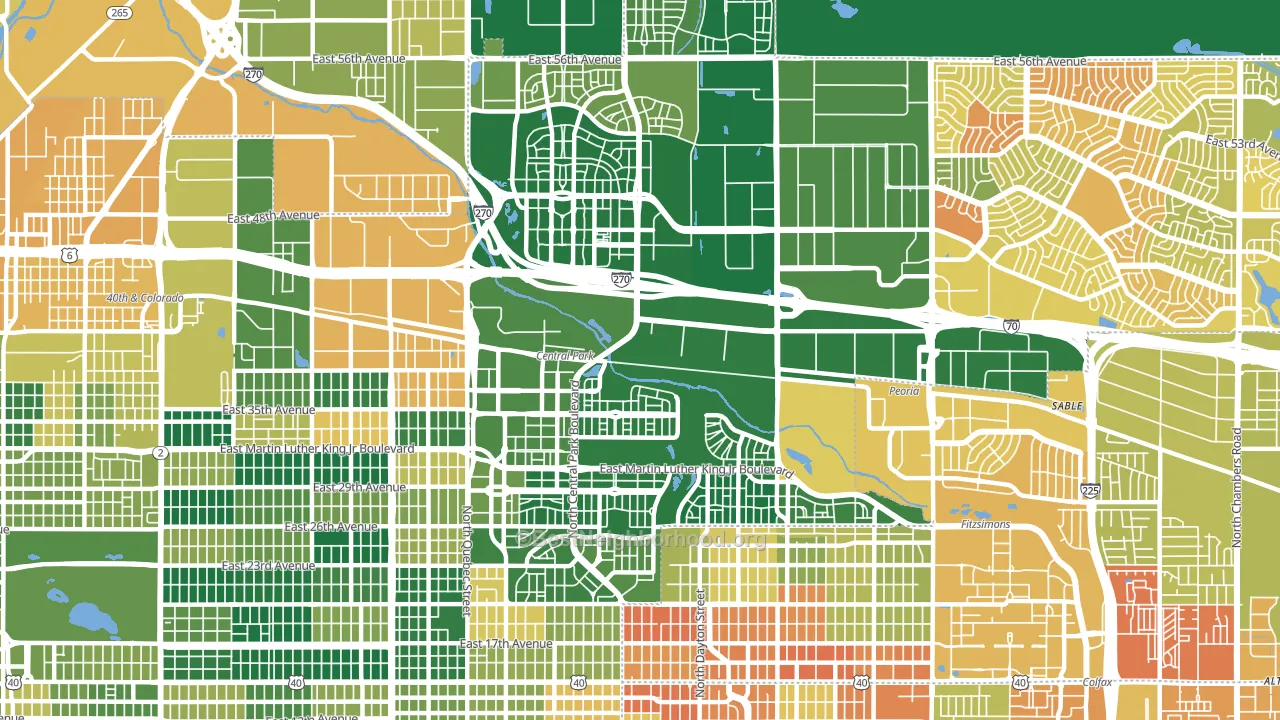 Stapleton, Denver, CO block-group voter-turnout map