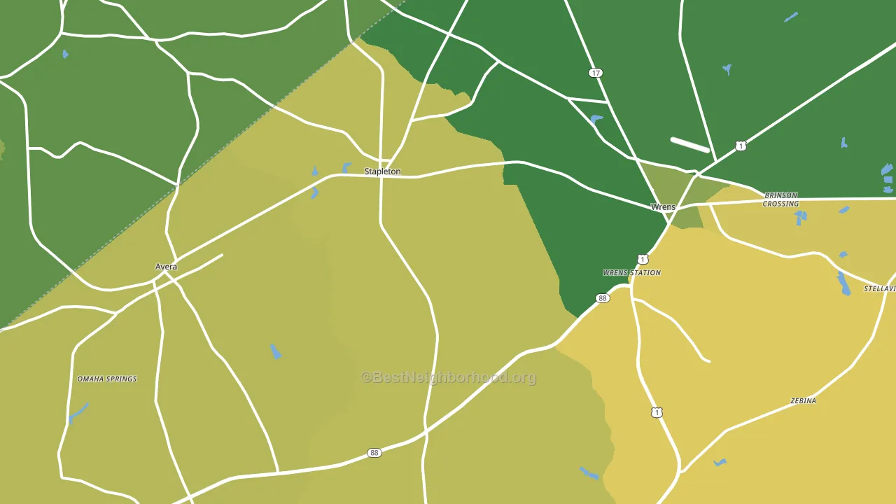 Stapleton, GA block-group voter-turnout map