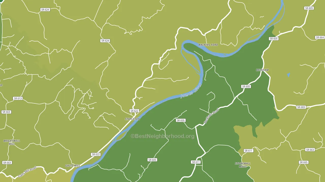 Stapleton, VA block-group voter-turnout map