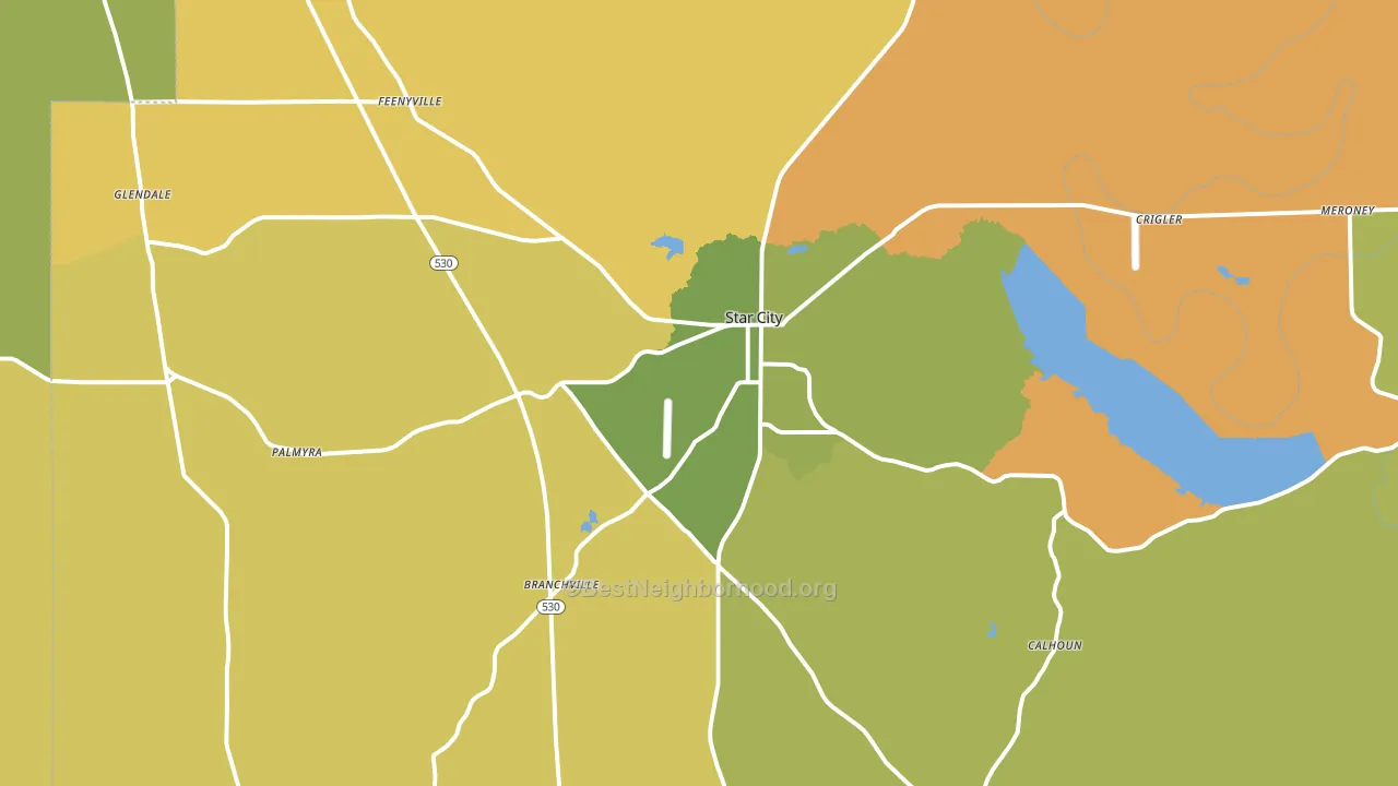 Star City, AR block-group voter-turnout map