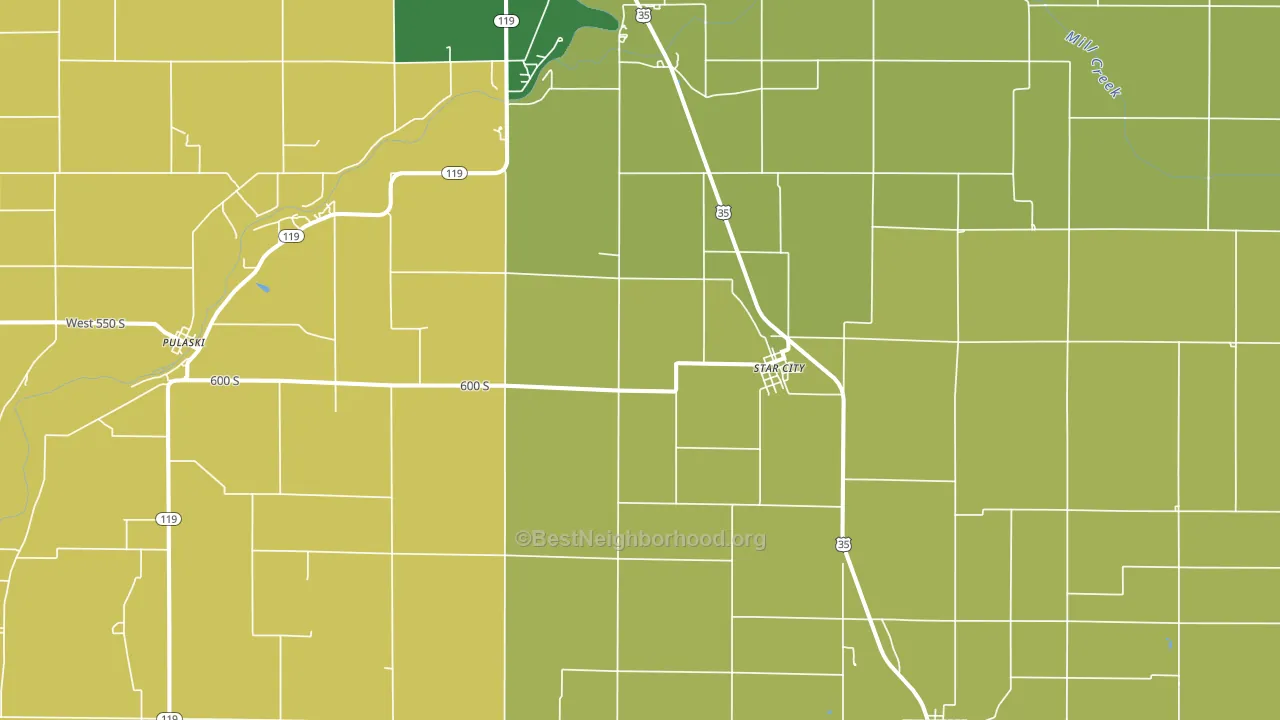 Star City, IN block-group voter-turnout map