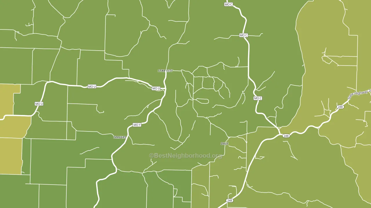 Star City, MO block-group voter-turnout map