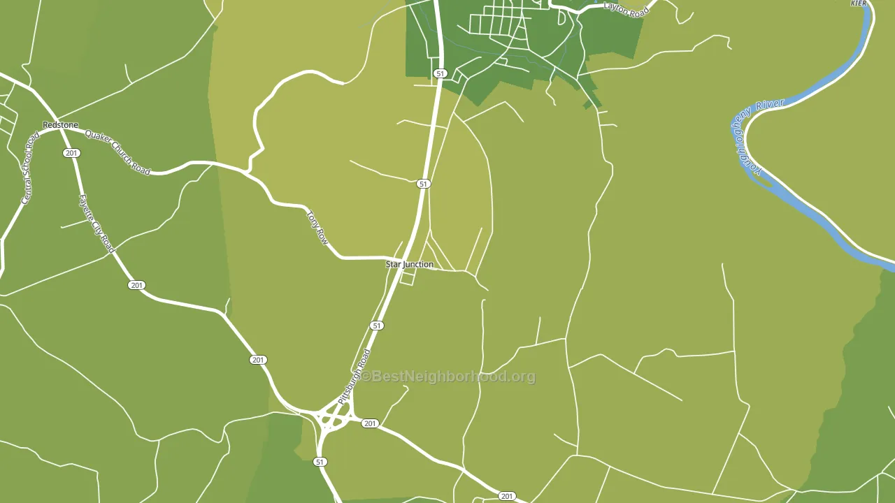 Star Junction, PA block-group voter-turnout map