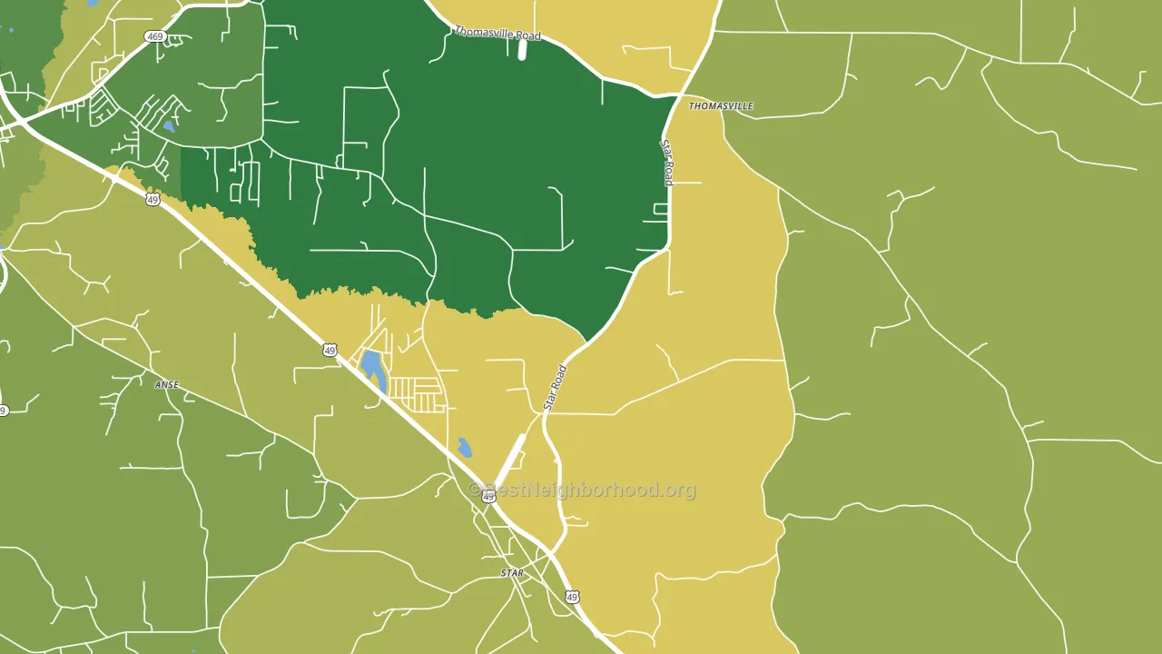 Star, MS block-group voter-turnout map