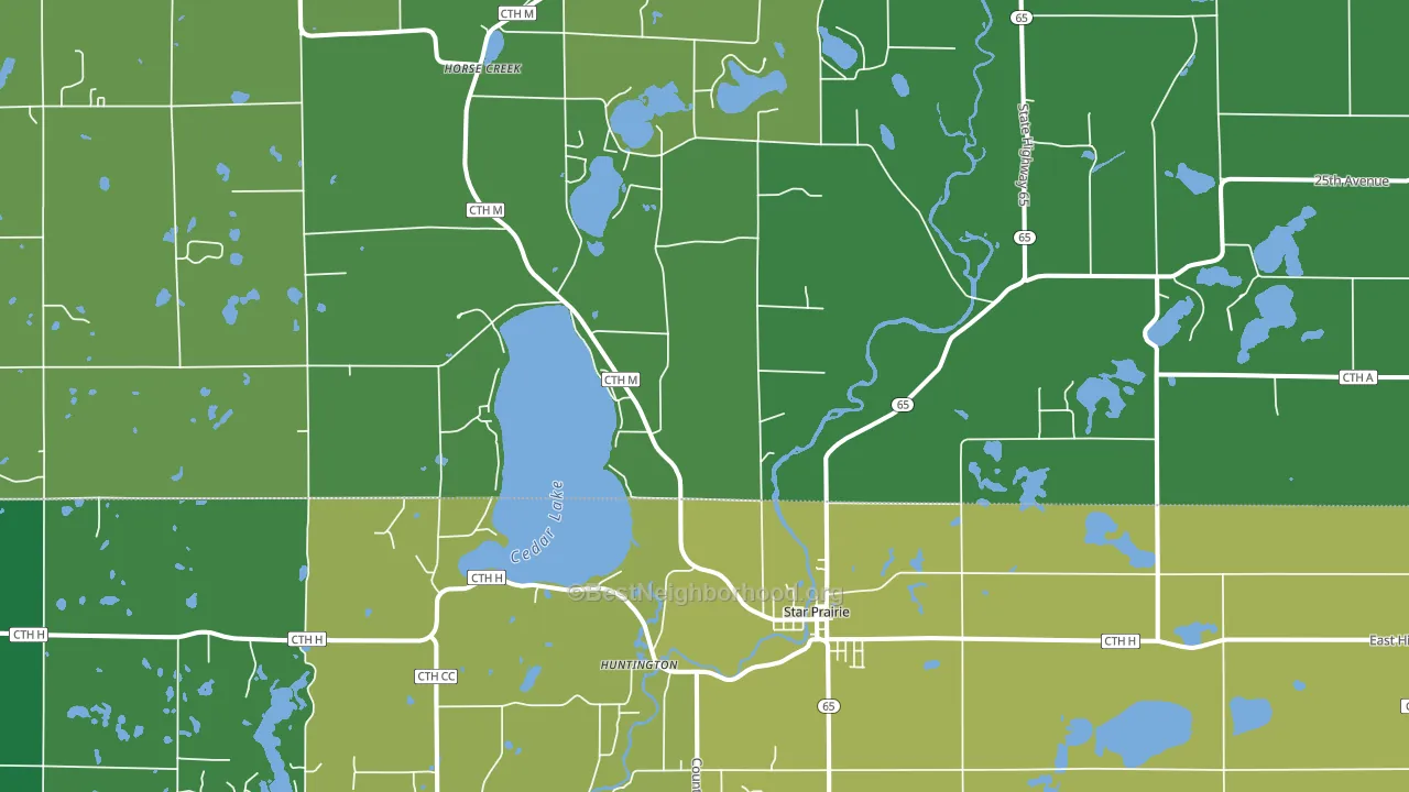 Star Prairie, WI block-group voter-turnout map