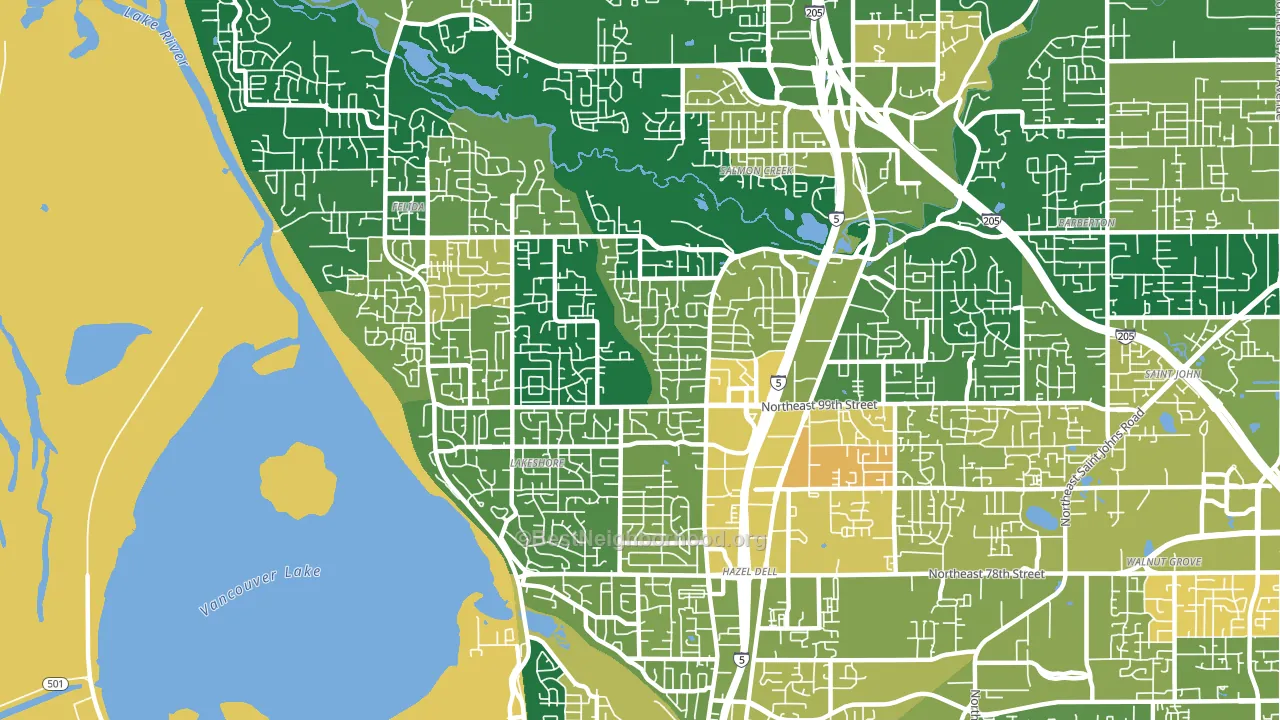Starcrest, Salmon Creek, WA block-group voter-turnout map