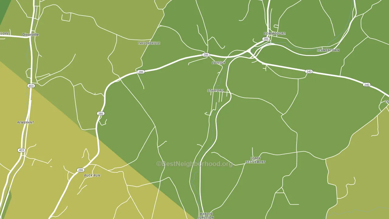 Starford, PA block-group voter-turnout map