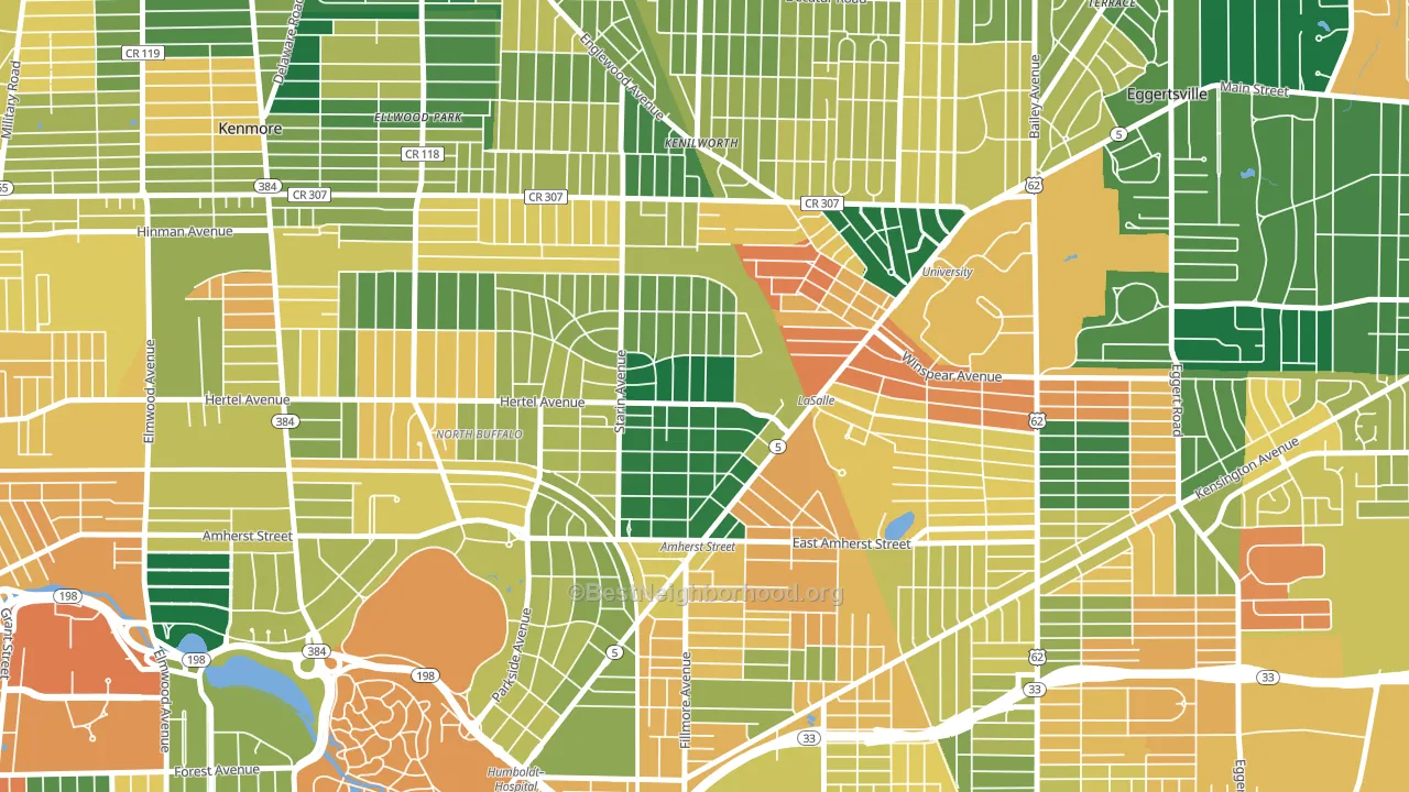 Starin Central, Buffalo, NY block-group voter-turnout map