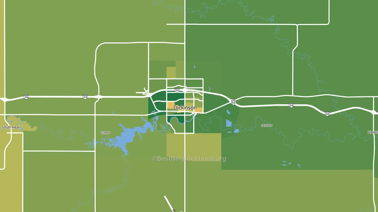 Stark County, ND block-group voter-turnout map