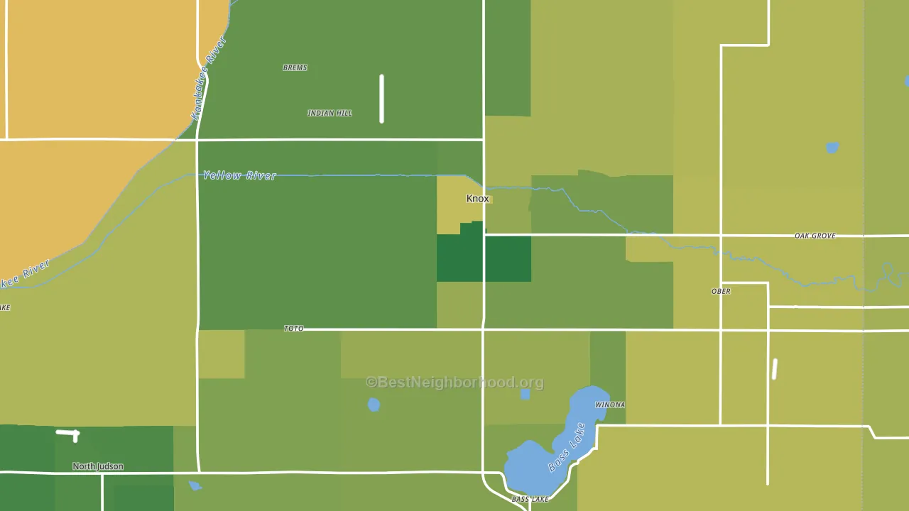 Starke County, IN block-group voter-turnout map