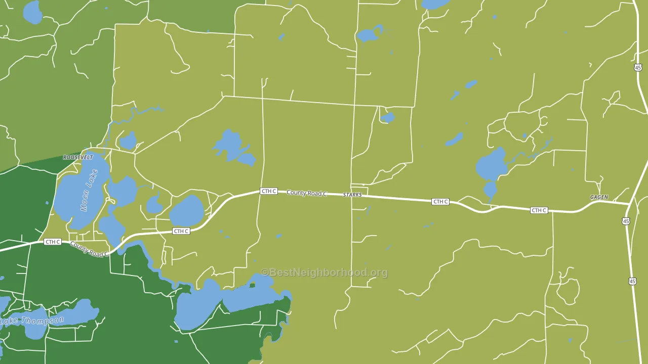 Starks, WI block-group voter-turnout map