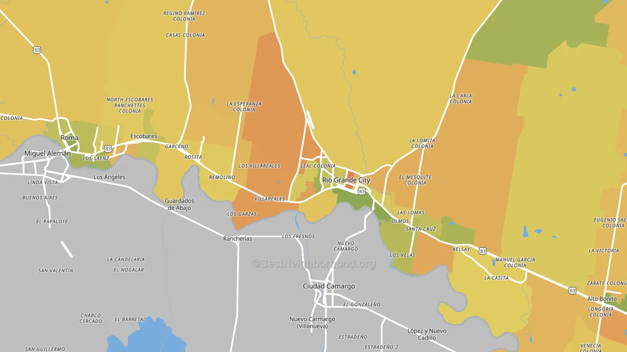Starr County, TX block-group voter-turnout map