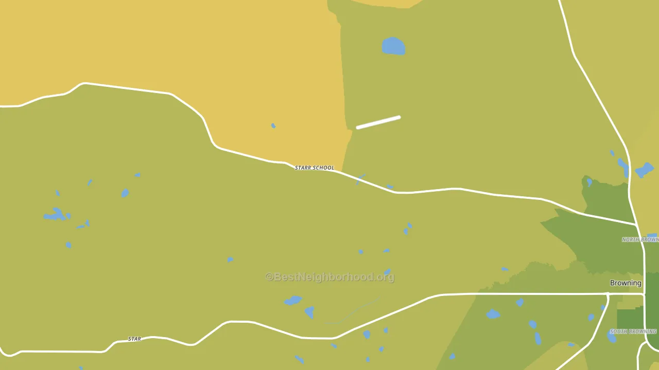 Starr School, MT block-group voter-turnout map