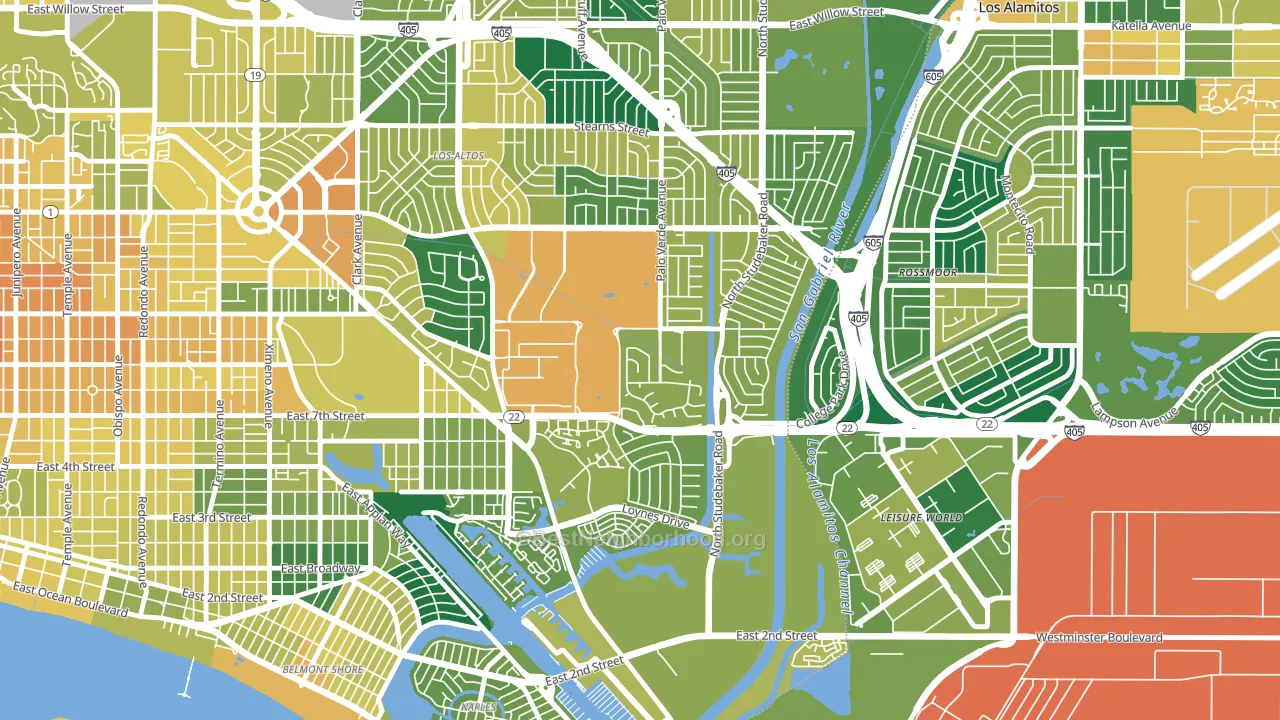 State College Area, Long Beach, CA block-group voter-turnout map