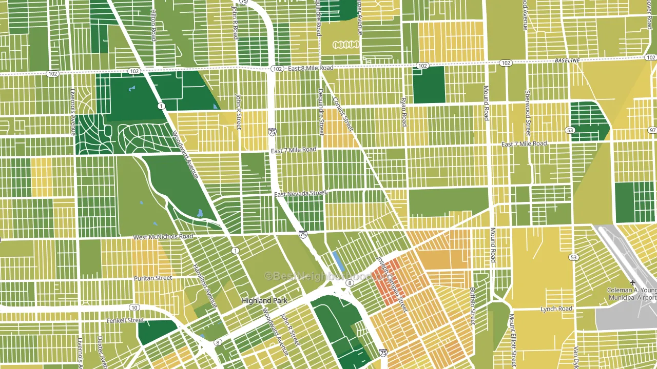 State Fair-Nolan, Highland Park, MI block-group voter-turnout map