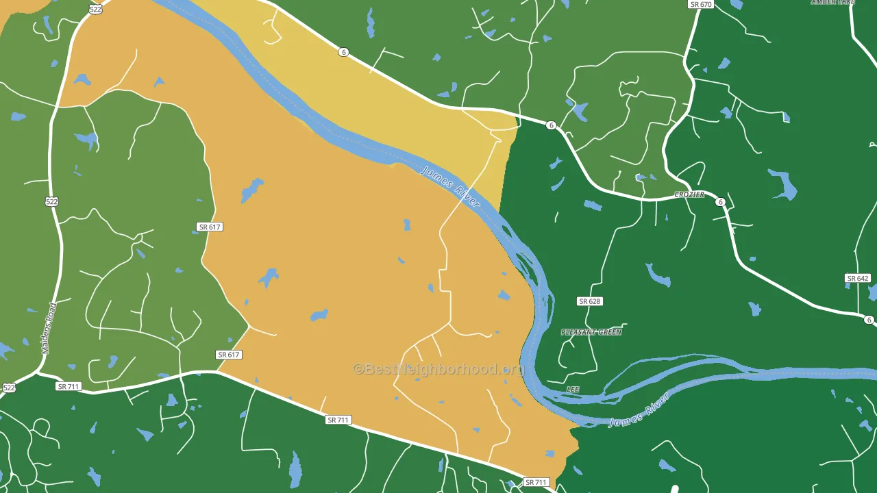 State Farm, VA block-group voter-turnout map