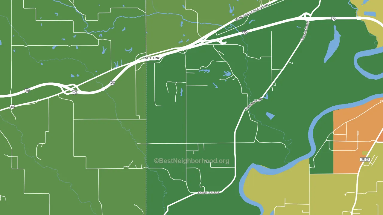 State Line, IN block-group voter-turnout map