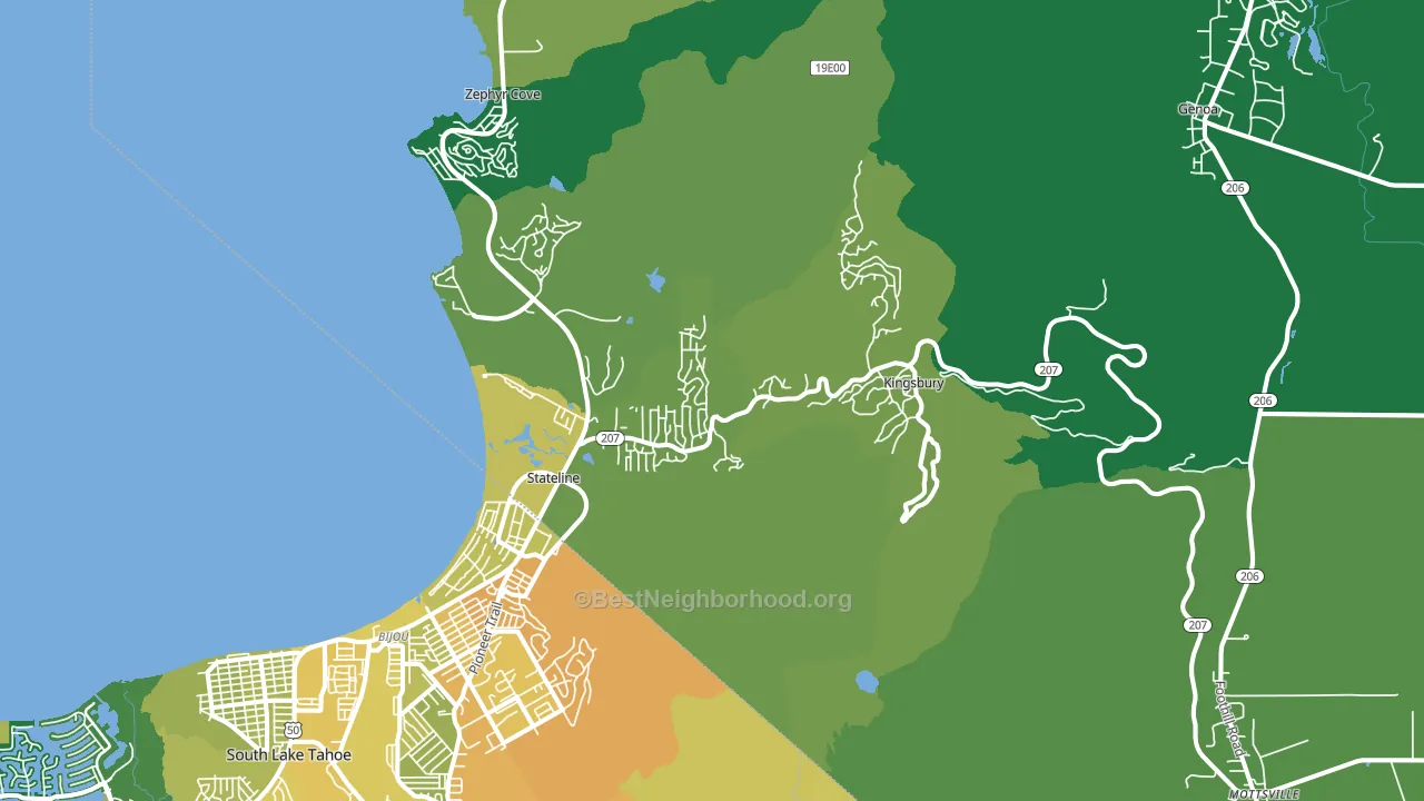 Stateline, NV block-group voter-turnout map
