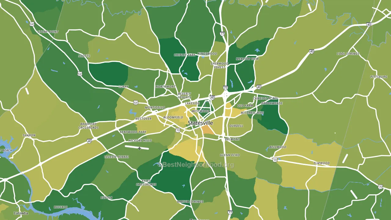 Statesville, NC block-group voter-turnout map