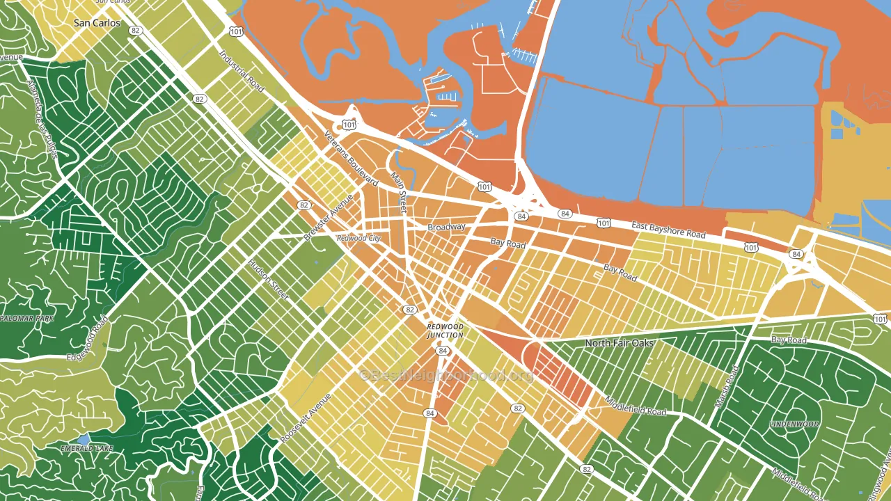 Staumbaugh Heller, Redwood City, CA block-group voter-turnout map