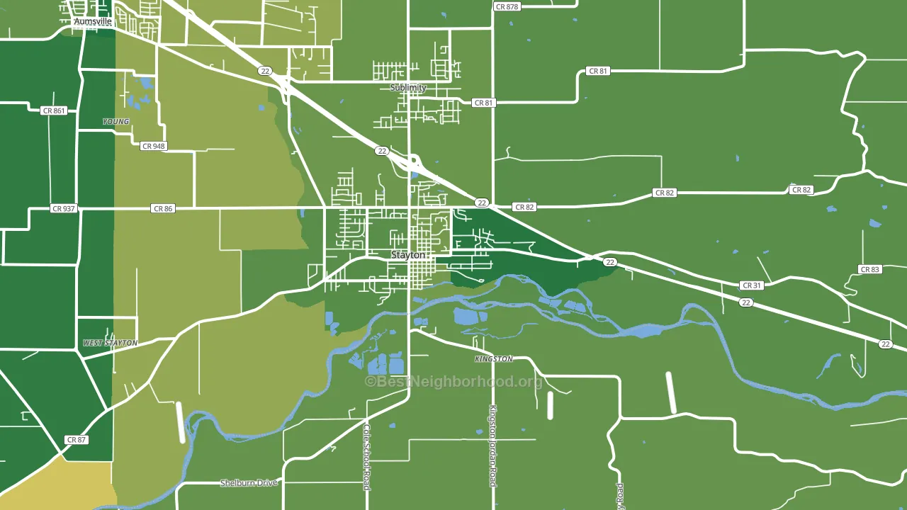 Stayton, OR block-group voter-turnout map